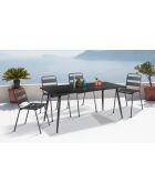 Table de jardin acier 180cm grise - 180x90x77 cm