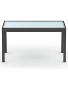 Table de jardin extensible en verre trempé 135-270cm grise - 270x80x73 cm
