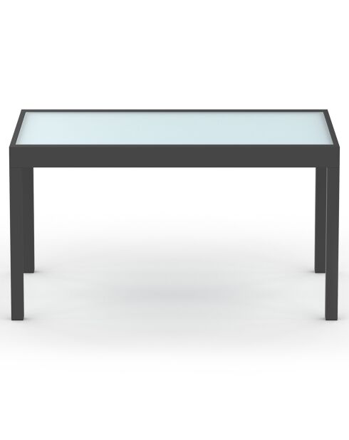 Table de jardin extensible en verre trempé 135-270cm grise - 270x80x73 cm