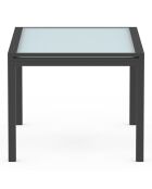 Table de jardin extensible en verre trempé 135-270cm grise - 270x80x73 cm