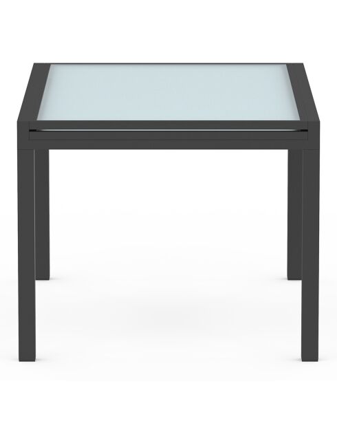 Table de jardin extensible en verre trempé 135-270cm grise - 270x80x73 cm