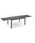 Table de jardin extensible en polywood 135-270cm gris anthracite - 135/270x80x73 cm