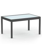 Table de jardin extensible en verre trempé 135-270cm grise - 270x80x73 cm