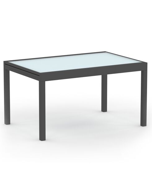Table de jardin extensible en verre trempé 135-270cm grise - 270x80x73 cm