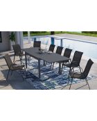 Table de jardin extensible en polywood 135-270cm gris anthracite - 135/270x80x73 cm
