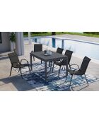 Table de jardin extensible en polywood 135-270cm gris anthracite - 135/270x80x73 cm