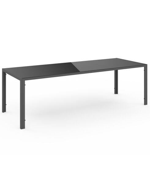 Table de jardin Formentera en verre trempé gris - 240x90x73 cm