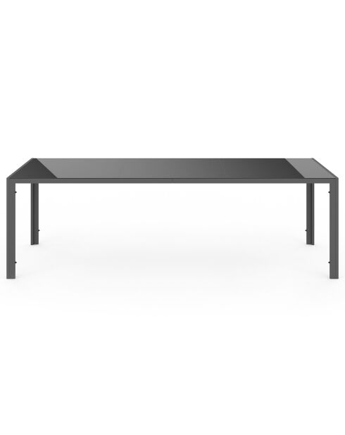 Table de jardin Formentera en verre trempé gris - 240x90x73 cm