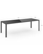 Table de jardin Formentera en verre trempé gris - 240x90x73 cm
