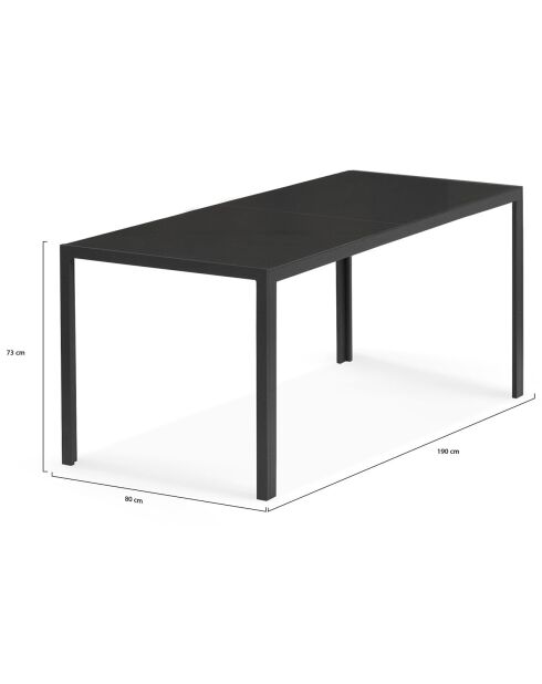 Salon de jardin Minorca 8 places en textiléne et verre trempé gris anthracite