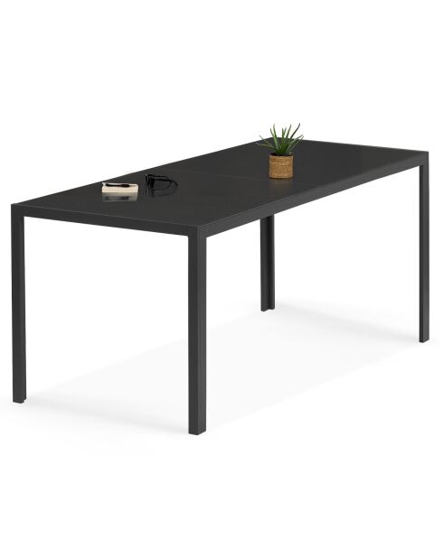 Mueble de jardín Menorca de 8 plazas en textileno y vidrio templado gris antracita