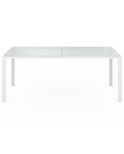 Mobili da giardino Minorca a 8 posti in textilene e vetro temperato bianco/beige