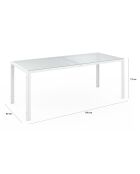 Mobili da giardino Minorca a 8 posti in textilene e vetro temperato bianco/beige