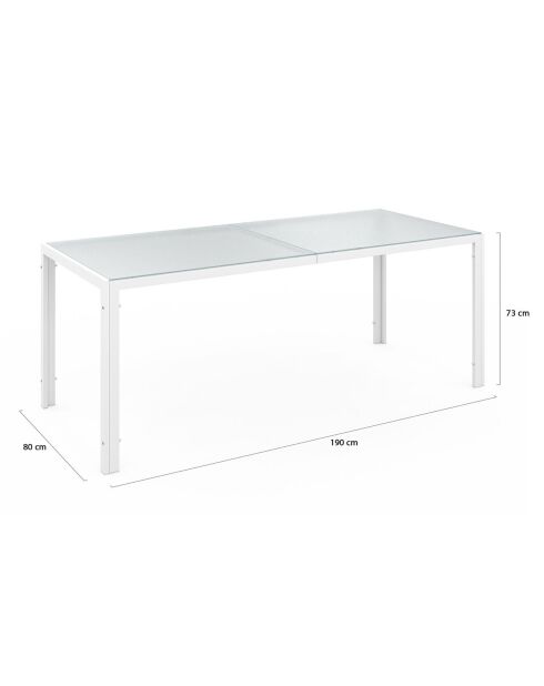 Mobili da giardino Minorca a 8 posti in textilene e vetro temperato bianco/beige