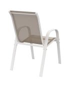 Mobili da giardino Minorca a 8 posti in textilene e vetro temperato bianco/beige