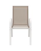 Mobili da giardino Minorca a 8 posti in textilene e vetro temperato bianco/beige