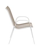 Mobili da giardino Minorca a 8 posti in textilene e vetro temperato bianco/beige