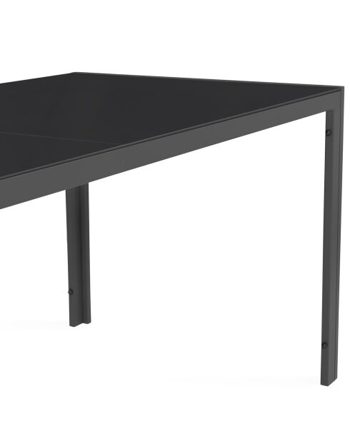 Salon de jardin Minorca 8 places en textiléne et verre trempé gris anthracite