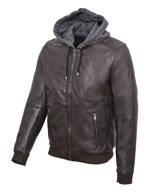 Veste en Cuir Tristan marron