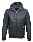 Giacca in pelle blu Tristan