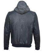 Giacca in pelle blu Tristan