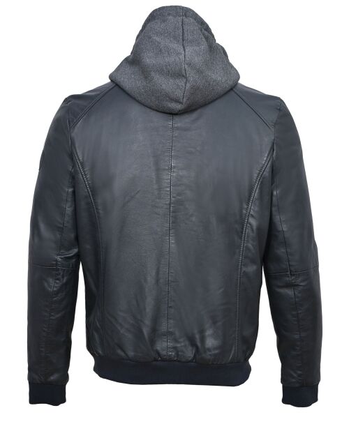 Veste en Cuir Tristan bleue