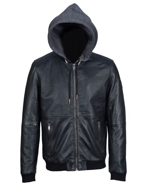 Chaqueta negra de piel Tristan