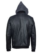 Chaqueta negra de piel Tristan