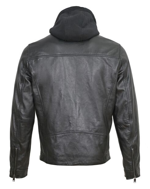 Veste en Cuir Joe noire