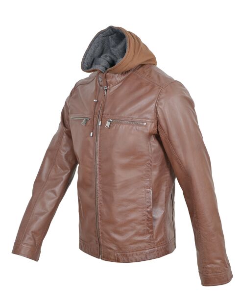 Veste en Cuir Joe cognac