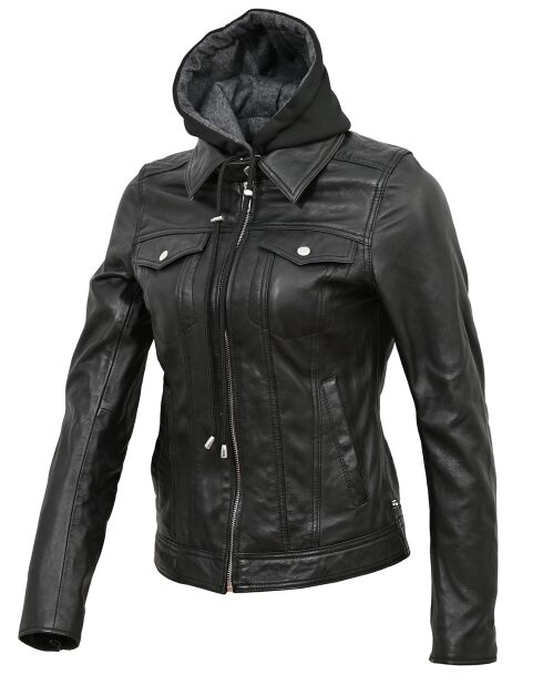 Veste en Cuir Paola noire