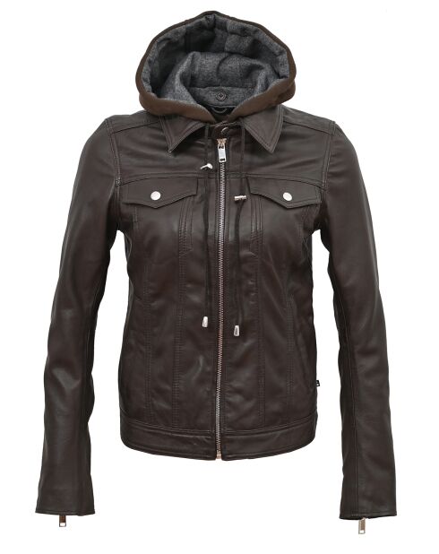 Veste en Cuir Paola marron