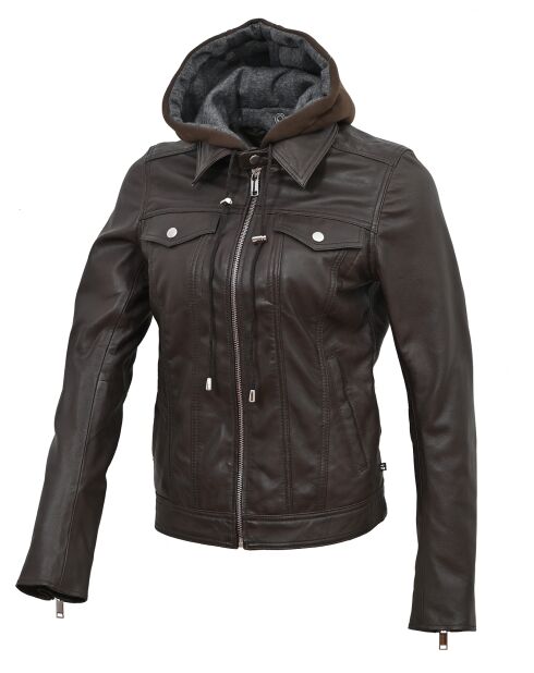 Veste en Cuir Paola marron
