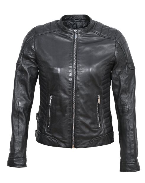 Veste en Cuir Margaret noire