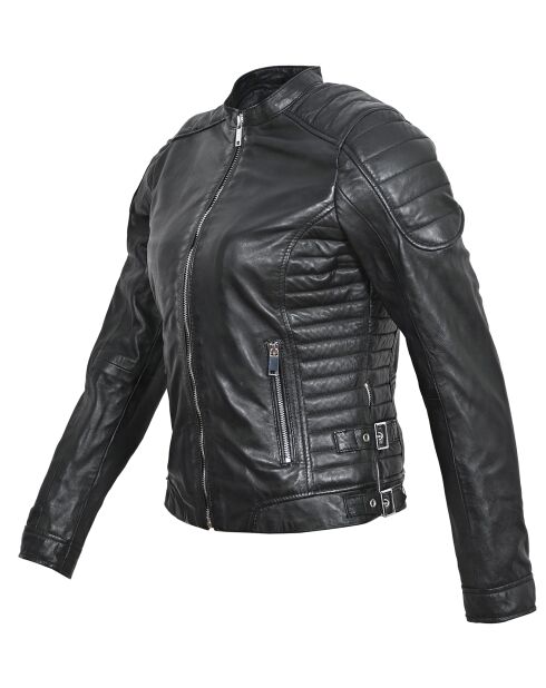 Veste en Cuir Margaret noire