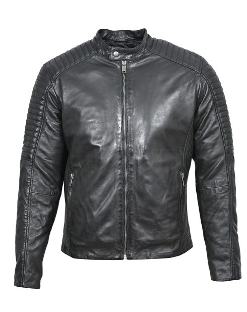 Chaqueta Lewis de piel negra