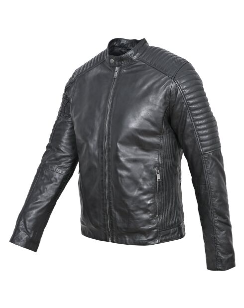 Chaqueta Lewis de piel negra