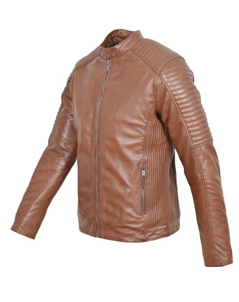Veste en Cuir Lewis cognac