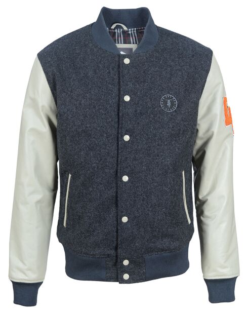 Veste en Laine & Cuir  Eliot grise