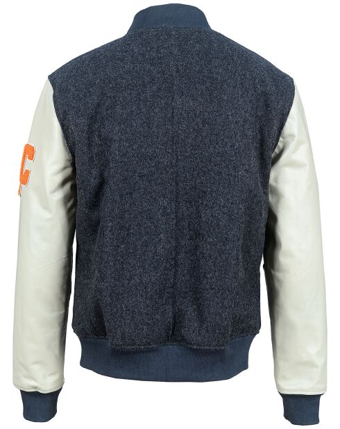 Veste en Laine & Cuir  Eliot grise