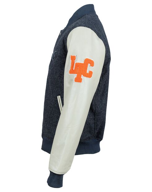 Veste en Laine & Cuir  Eliot grise