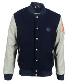 Veste en Laine & Cuir  Eliot bleue