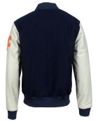 Veste en Laine & Cuir  Eliot bleue