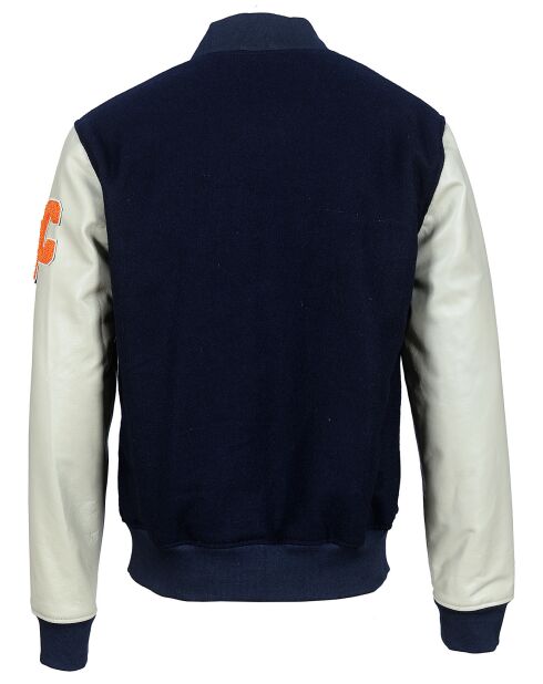 Veste en Laine & Cuir  Eliot bleue