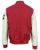 Veste en Laine & Cuir  Eliot rouge