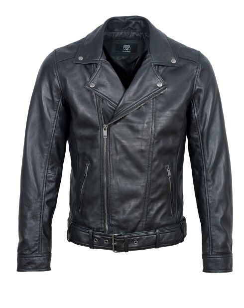 Chaqueta de cuero negra Paul