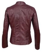 Chaqueta de piel color burdeos Paola