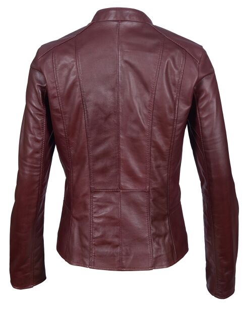 Chaqueta de piel color burdeos Paola