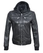 Veste en Cuir Lola noire
