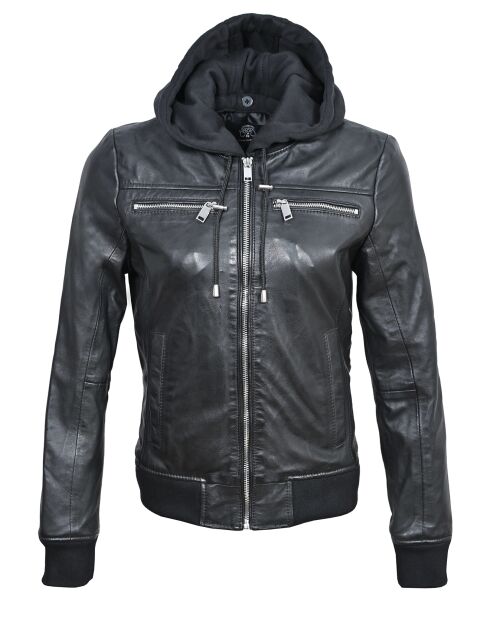 Veste en Cuir Lola noire